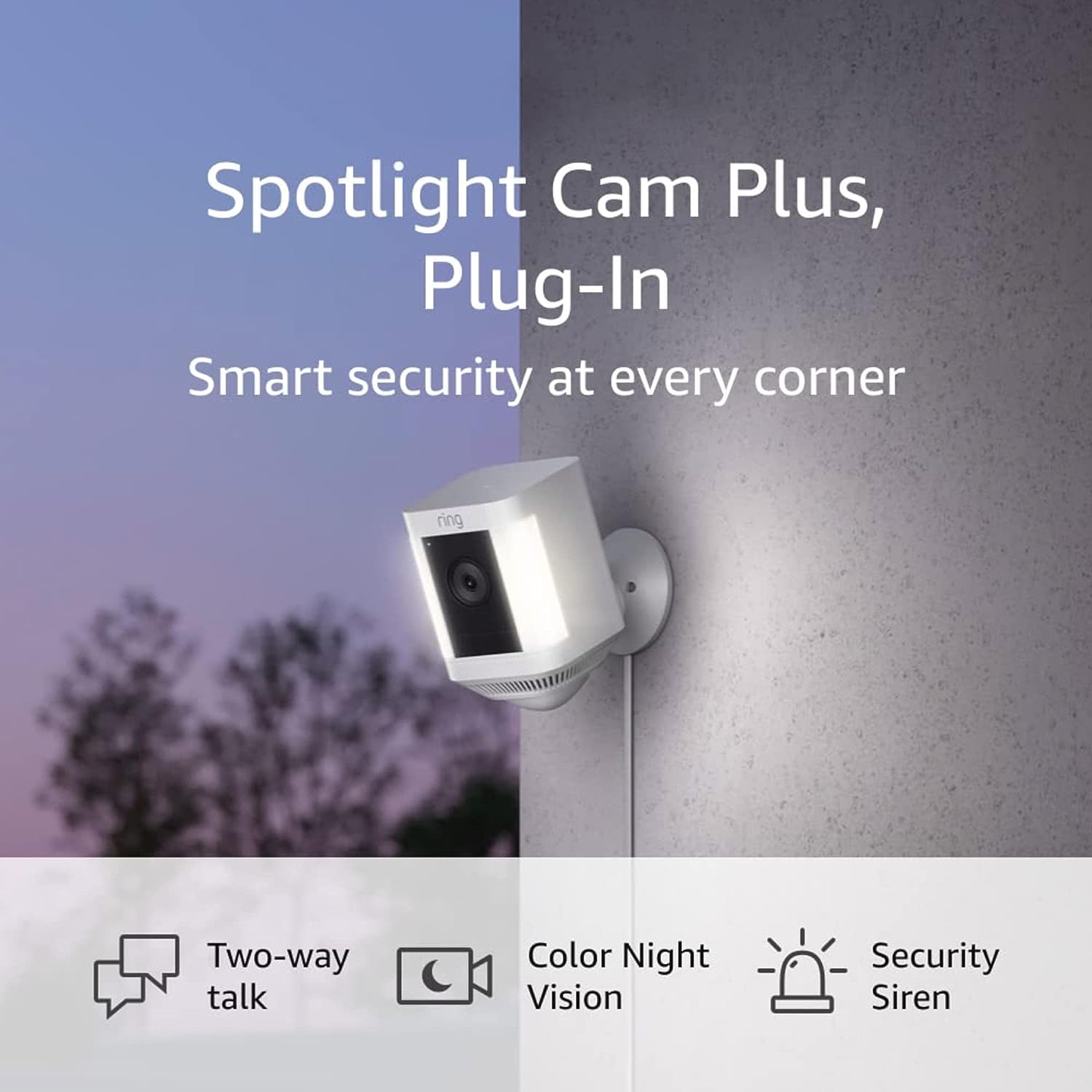 Ring Spotlight Cam Plus, Plug-in | Two-Way Talk, Color Night Vision, and Security Siren - Technology Reviews